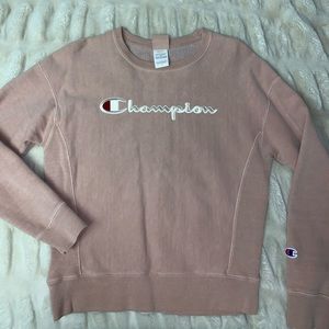 NWOT tan embroidered champion crewneck